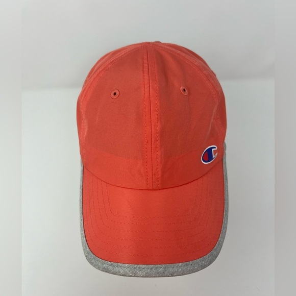 Champion Women’s Adjustable Hat Coral Pink White C Embroidered Logo Baseball Hat - Picture 3 of 11